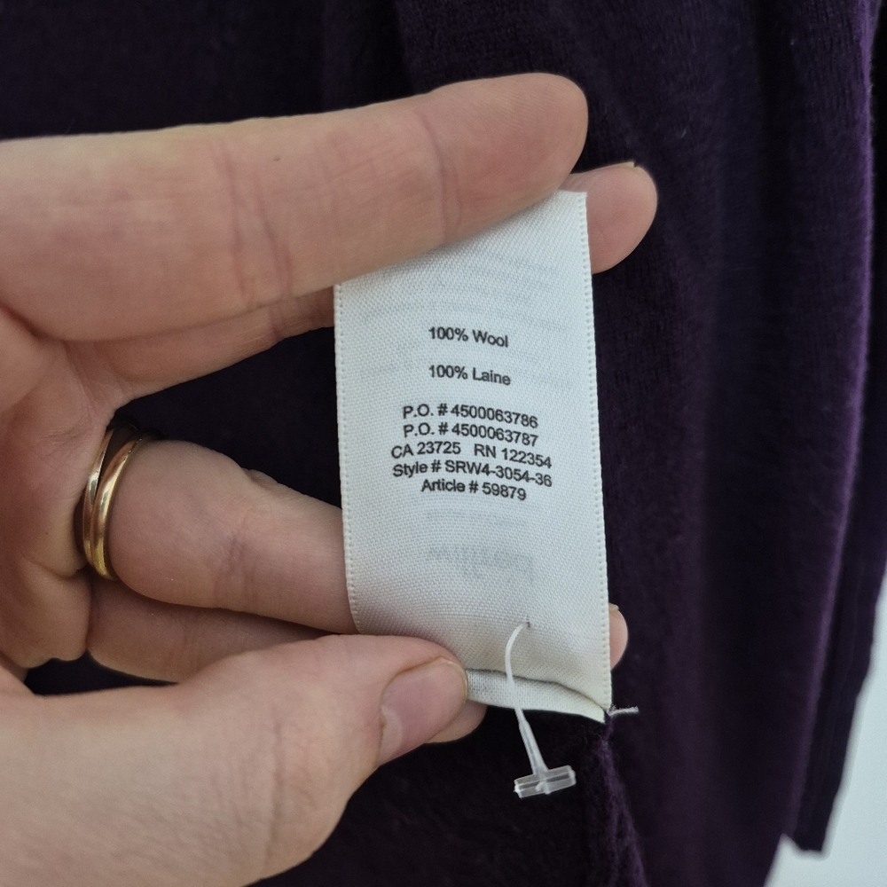 Wilfred Aritzia Women's Purple Wool Cardigan Size XS/S - Picture 4 of 4
